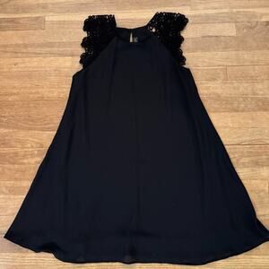 KLD Signature black mini shift cocktail party dress size small S b32
